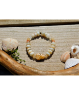 Jasper Leaf Gemstone Stretch Bracelet 7 Inch Agate Aventurine Quartz Sun... - $35.67 CAD