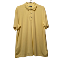 Jack Nicklaus Mens Golf Polo Shirt Yellow Stripe Button Placard Short Sleeve XL - £12.57 GBP