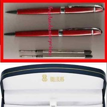 Bill Blass Pen &amp; Pencil Set RED with Refills in Navy Blue Box ~NOS~ Quik SHPG - £15.75 GBP