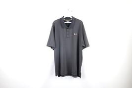 Under Armour Mens Size XL Stretch Striped Collared Golf Polo Shirt Black - $29.65