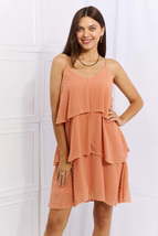 Culture Code By The River Full Size Cascade Ruffle Style Cami Dress in Sherbet - £30.05 GBP