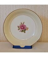 Fuji China Rosette Fruit Bowl Dish Hand Painted Pink Floral Gold Trim Japan - $264.57 MXN