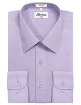 Berlioni Italy Men&#39;s Classic Barrel Cuff Solid Lavender Dress Shirt XL 36/37 - £15.04 GBP