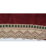 Hand Crocheted Green Satin Bath Towel Royal Velvet Fieldcrest  - $251.74 MXN