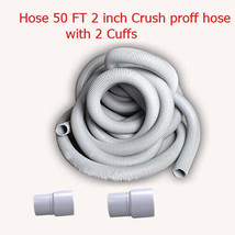Fit All Commercial G Vac 2 in X 50 Ft Crushproof Heavy Duty Grey Hose w cuffs - £174.45 GBP