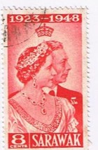 Stamp Sarawak 1948 King George VI Royal Silver Wedding 8c Used - £0.53 GBP