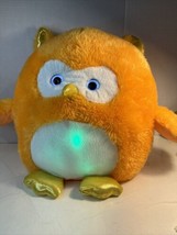 Hug Me Light Up Stuffed Animal Plush Soft Orange Owl 14" Tall Ages 3+ Clean VG - £7.46 GBP