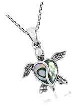 Love Life Sea Turtle Heart Abalone Shell .925 - $113.61