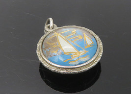 925 Sterling Silver - Vintage Ocean City New Jersey Sail Boat Pendant - PT9362 - £22.33 GBP