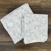 Charisma Blue White Paisley King Flat &amp; Fitted Sheet Set Polyester Micro... - $39.99