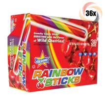 Full Box 36x Sticks Atkinson&#39;s Wild Cherries Flavor Rainbow Candy Sticks | .7oz - $25.02