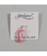 Ballerina Pendant Sterling Silver Pink Enamel Dancing Shoe Slipper Retai... - £15.01 GBP