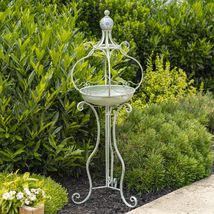 Zaer Ltd. 45&quot; Tall Iron Birdbath with Ceramic Sailor Ball Accent Mizu Co... - $149.95