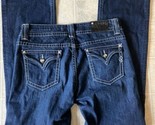 Vigoss Boot Cut  jeans Sz 9 Dark Wash Embroidered Pockets Big white Stit... - £27.35 GBP