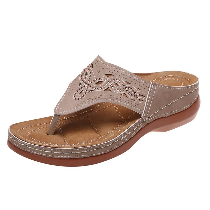 Clip Toe Wee Sandals Women 2024  Thick Platform Beach Sandals Woman Plus Size 44 - £45.44 GBP