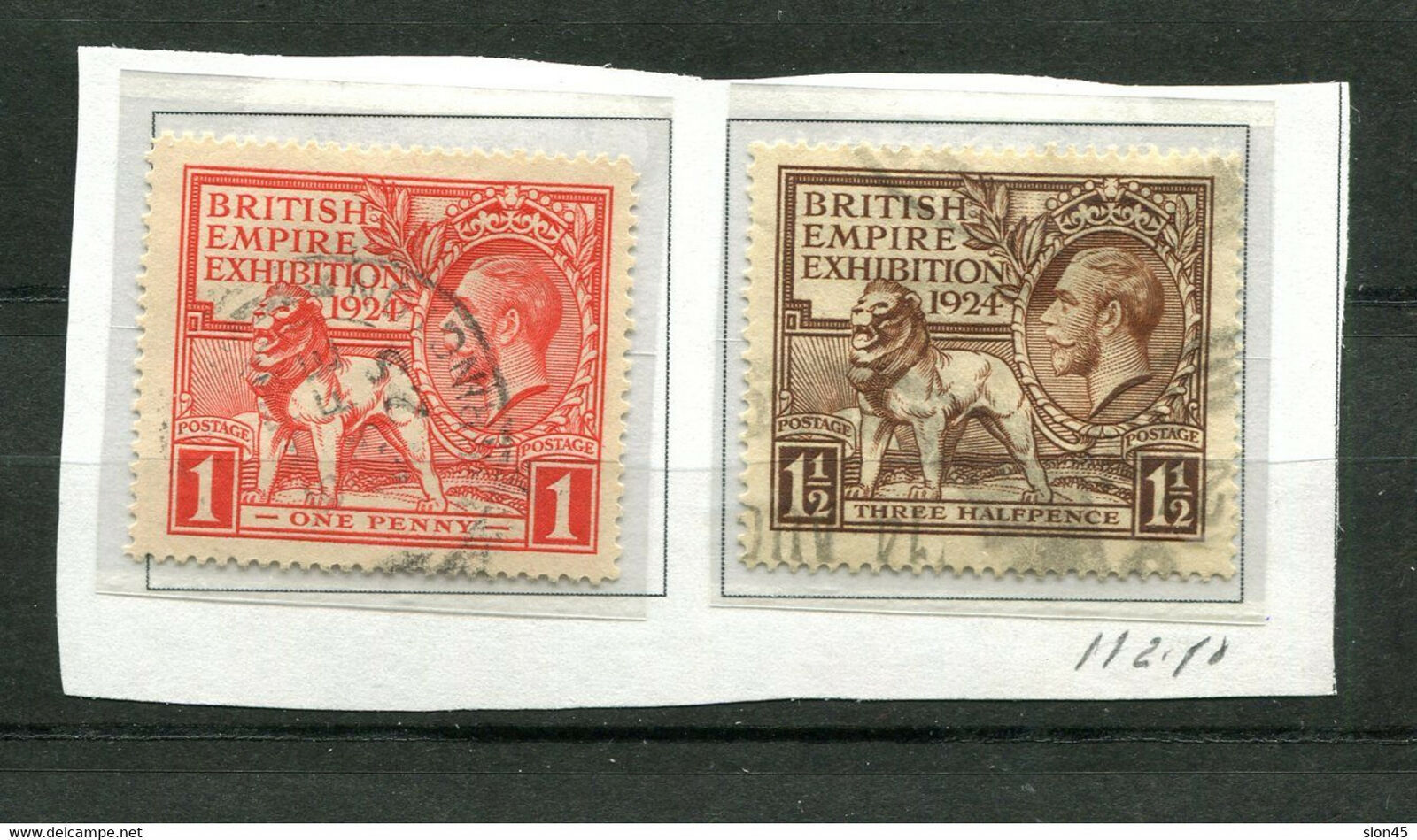 Primary image for Great Britain 1924 British Empire Exhibition Sc 185-6 Used 11424