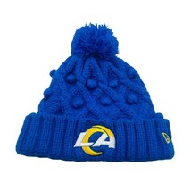 Los Angeles Rams Beanie Women&#39;s Royal Blue Cuffed Knit Hat with Pom New ... - $365.57 MXN