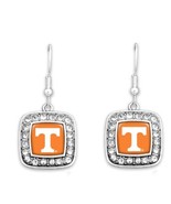 47274 Tennessee Square Dangle Earrings with Rhinestones - $19.79