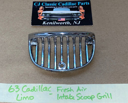 63 Cadillac Limo Rear Quarter Exterior Fresh Air Intake Scoop Grill Bezel Trim - £102.86 GBP