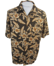 Caribbean Men Hawaiian camp shirt L pit to pit 23 aloha luau tropical floral - £13.23 GBP