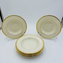 7 Lenox TUXEDO Gold Rim 8 3/8&quot; Soup Bowls (Gold Backstamp) Discontinued USA - £139.69 GBP