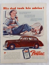 Life Magazine Print Ad 1940 4-Door Touring Pontiac 14&quot; x 10.5&quot; - $11.88