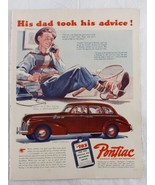 Life Magazine Print Ad 1940 4-Door Touring Pontiac 14&quot; x 10.5&quot; - £9.34 GBP