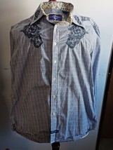 Kings Road London Mens Button Up Down Long Sleeve Shirt Size L Large - $24.74