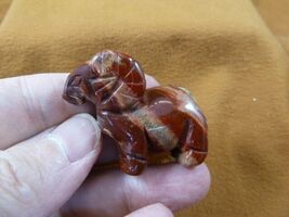 (Y-RAM-562) little Red rainbow jasper RAM SHEEP gemstone FIGURINE BIG go... - $15.79