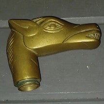 Vintage Solid Brass Horse Head Cane Handle Walking Stick Topper Finial Detailed - £15.72 GBP