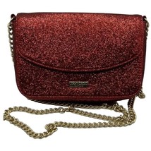 Jimmy Choo Crossbody Evening Purse Red Bag Sparkle Glitter Shimmer Gold Chain - £30.74 GBP