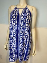 The Impeccable Pig Blue and White Aztec Print Sleeveless Shift Dress Size Sm - £18.97 GBP