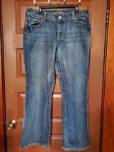 Maurices Jeans Womens Flare Mid Rise Embroidered Pocket Jeans Size 18 Reg - $14.85