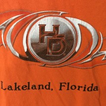 Harley Davidson T-Shirt HD XL Lakeland Orange Flames 100 Cotton Vintage 2004 - £11.61 GBP