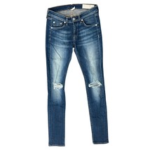 Rag &amp; Bone Distressed Pacifico Dark Wash Low Rise Skinny Ankle Jeans siz... - $494.57 MXN