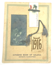 Antique Citizen Bank of Galena 1916 Advertising Calendar Christmas Unite... - £50.97 GBP