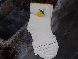 Janie and Jack Lemon Print Scalloped Top Socks Size 18-24 Month&#39;s Girl&#39;s NEW - £4.99 GBP