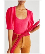 Large  FREE PEOPLE MOONBEAM PULLOVER SWEATER Raspberry Pop BNWTS - $761.32 MXN