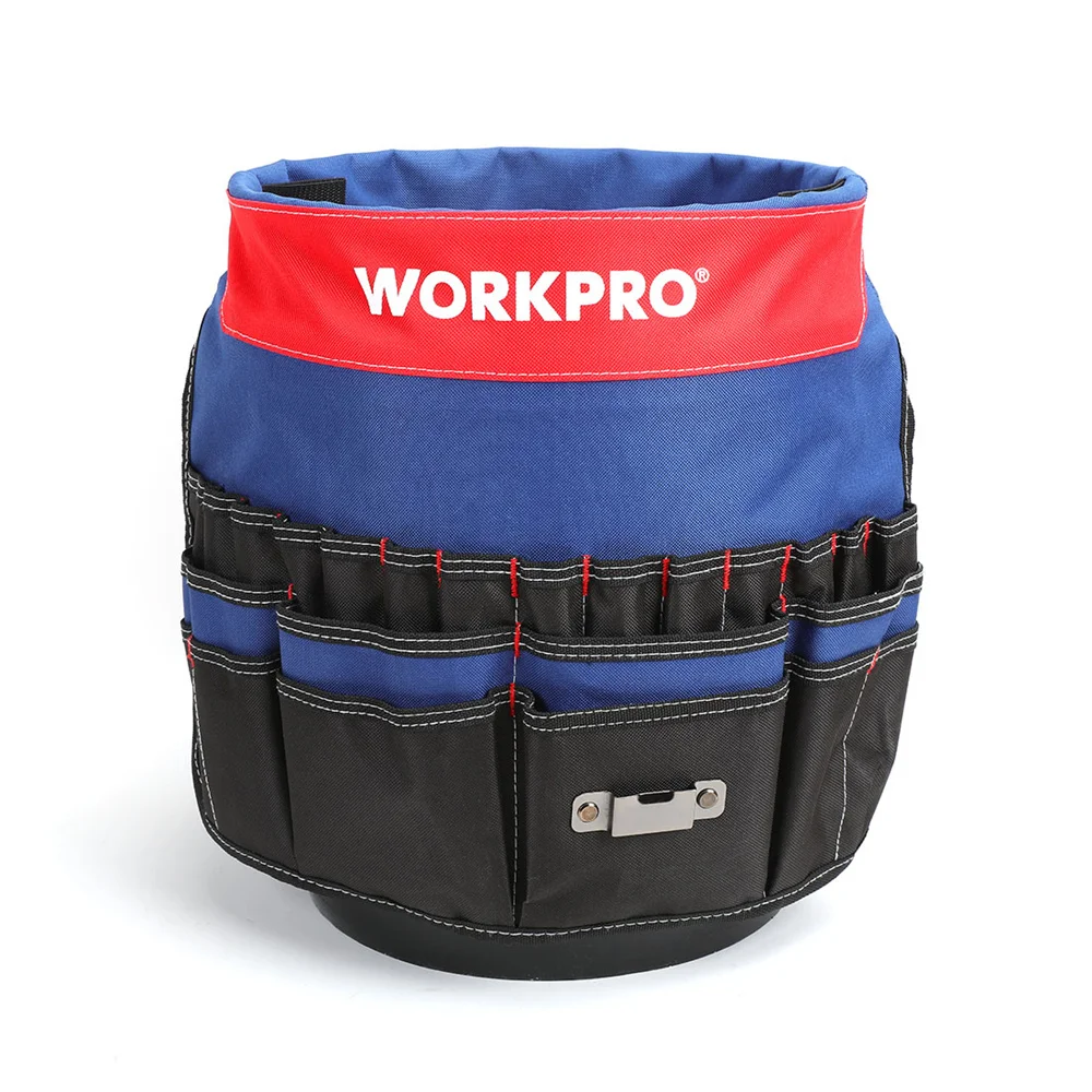 WORKPRO Tool Bag with 51 Pockets Fits to 3.5-5 Gallon Bucket Tool Belt Tool Orga - £64.42 GBP