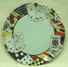 Gibson Melamine Dinnerware Bridge Playing Cards Dinner Plate Tableware - $12.86