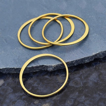 14K Shiny Gold Plated Half Hammered Circle Link 18x18mm - $248.60 MXN
