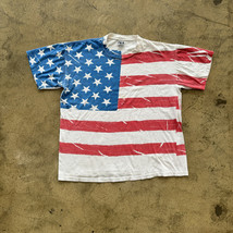 Vintage US Flag All Over Print Single-Stitch T-shirt - £27.52 GBP