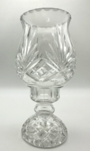 Vintage Crystal Fairy Courting Lamp Candle Holder Diamond Fan Pattern Hurricane - £27.49 GBP