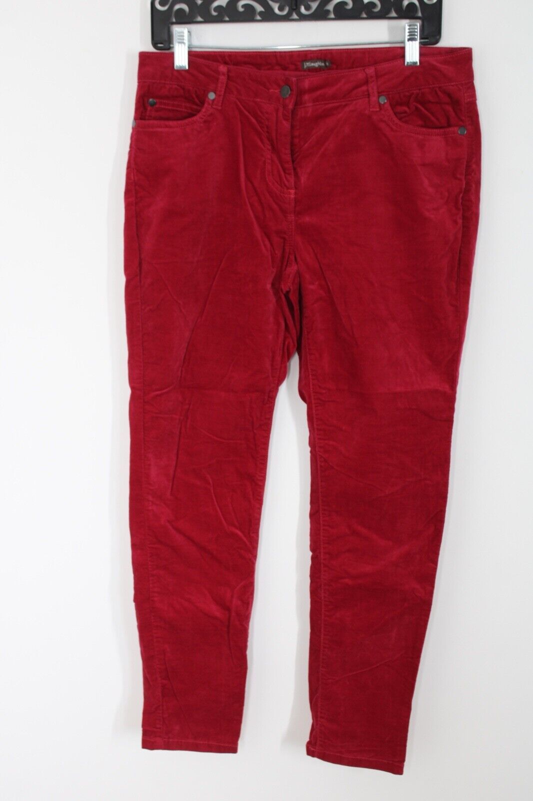 Primary image for J McLaughlin 10 Pink Cotton Stretch Velvet Slim Leg Watson Jeans Pants