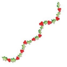 Sizzix Sizzlits Decorative Strip Die, Garland, Holly with Berries, Black - £31.61 GBP