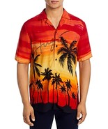 Hugo Boss Ellino Mens Straight-Fit Sunset-Print Shirt Sunset Orange-Medium - $81.53 CAD