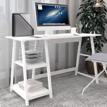 White Natwind 51&quot; Desk Home Office Computer Working Kid Student Study Table With - $110.99