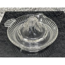 Vintage Clear Glass Ribbed Juicer Reamer Pour Spout Tab Handle Kitchen Tool - $14.17