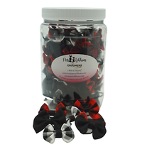 Gothic Check Bow Pet Ribbons - 1.5&quot; Assortment in Jar - £34.02 GBP+