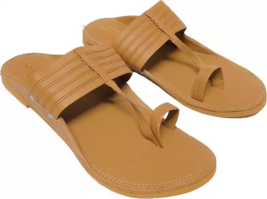 Mens Kolhapuri Buffalo Soft Leather sandal BOHO Hippie HT45 chappal US size 7-12 - £34.16 GBP